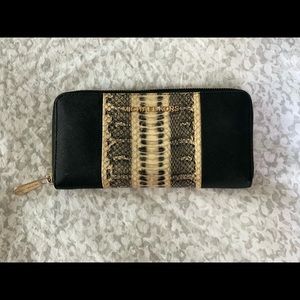 Michael Kors large, black/snakeskin wallet